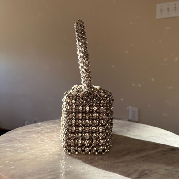 RETROFETE Eclipse Crystal Embellished Hand Bag Gunmetal Silver - Picture 4 of 10